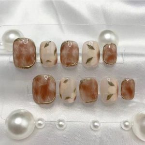 Handmade Camellia Wearing Nail Art Fake Nails Removable - Image 1