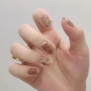 Handmade Camellia Wearing Nail Art Fake Nails Removable - Image 2