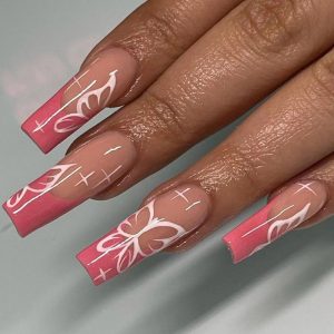 Long Black Butterfly Mature Nail Enhancement - Image 1