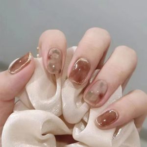 Handmade Camellia Wearing Nail Art Fake Nails Removable - Image 3