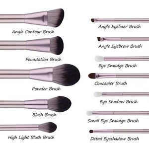 12Pcs Makeup Brushes Face Lip Eyebrows powder brush+Professional makeup Bag - Image 4