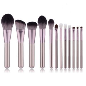 12Pcs Makeup Brushes Face Lip Eyebrows powder brush+Professional makeup Bag - Image 2